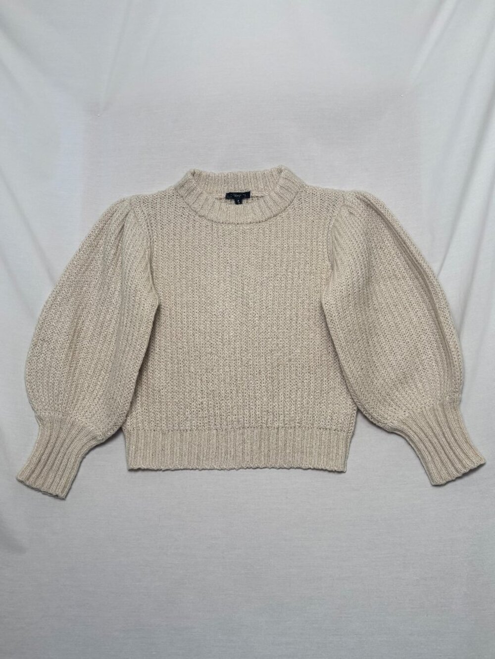 Dynamite - Puff Sleeve Knit Sweater, Ivory (M)